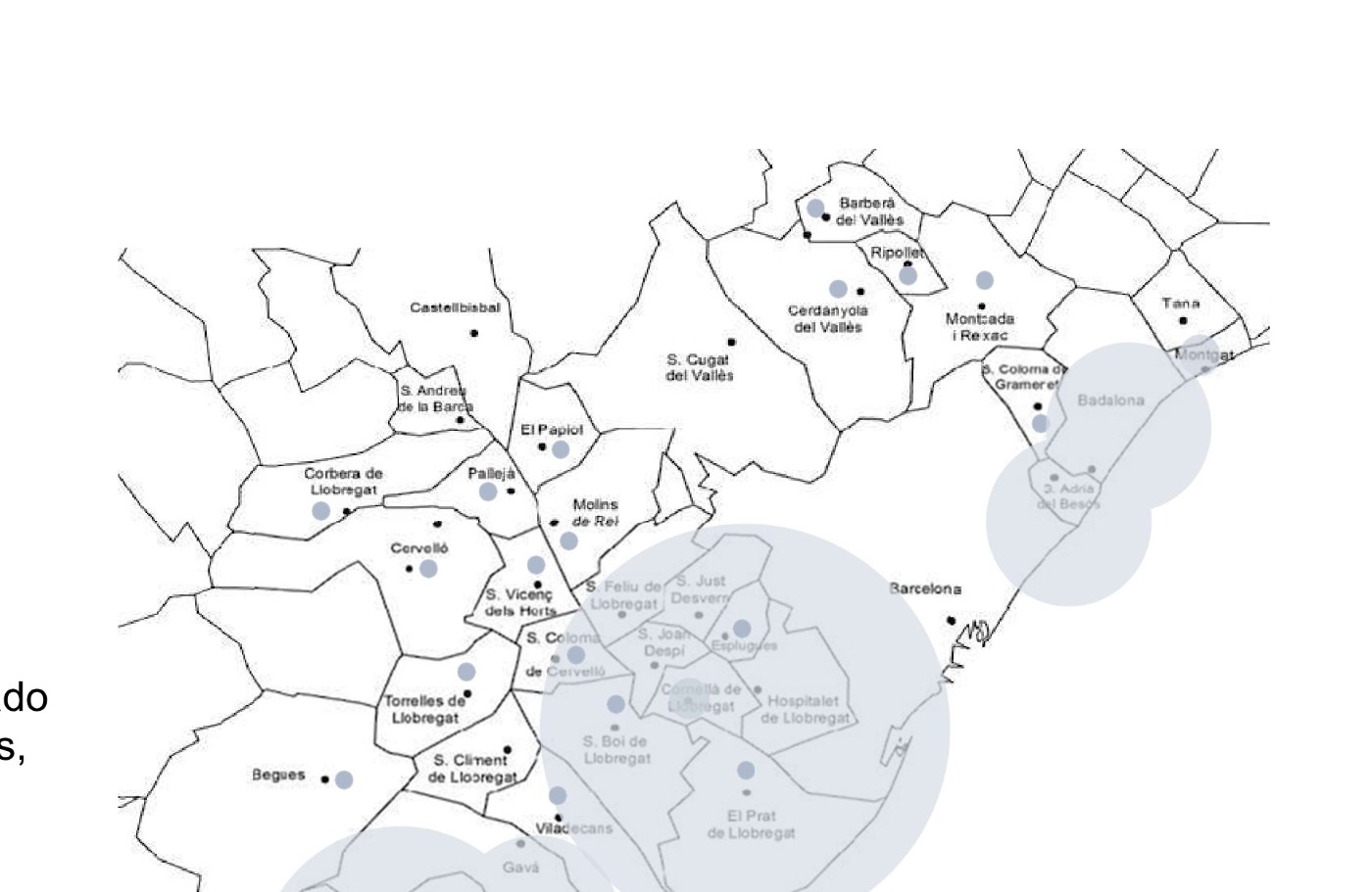 Distribución de las viviendas de uso turístico en el área metropolitana de Barcelona