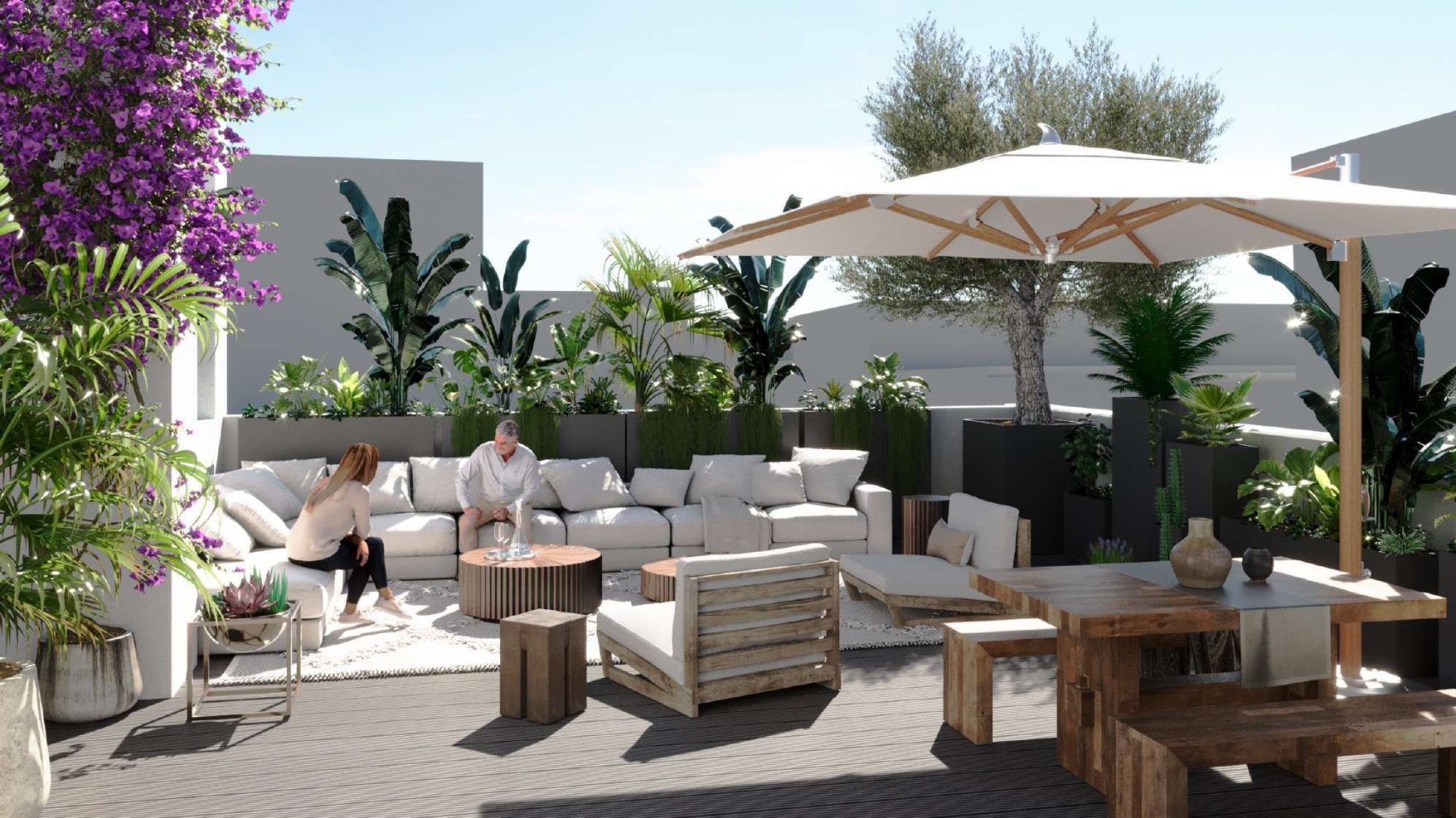 Terraza del apartamento con vistas a la ciudad